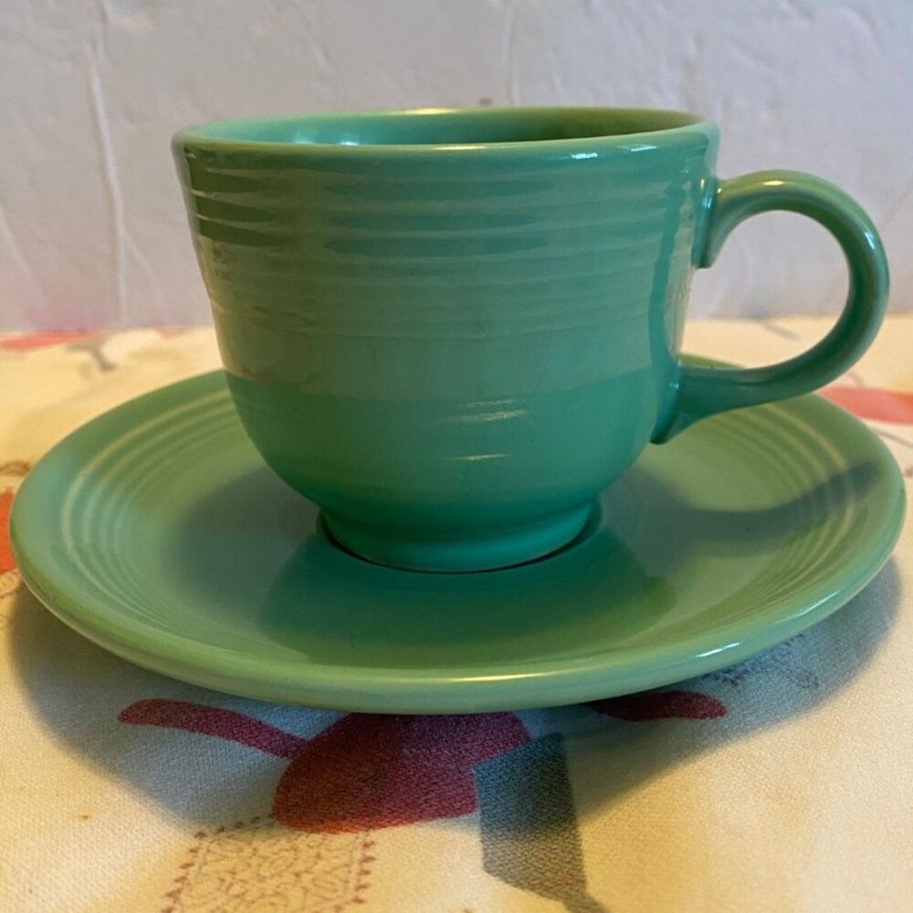 Fiestaware Seamist Classic Rim 7oz Cup & Saucer